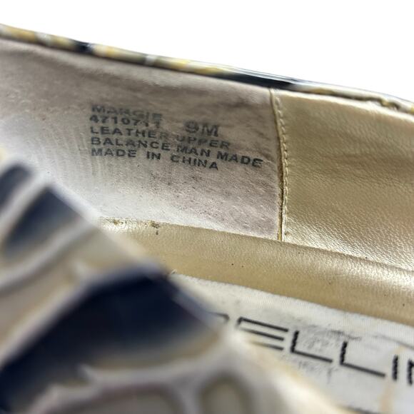 Bellini Margie Pumps Women Size 9M Cream Black Gray Patent Leather Classic Heels - Picture 10 of 11